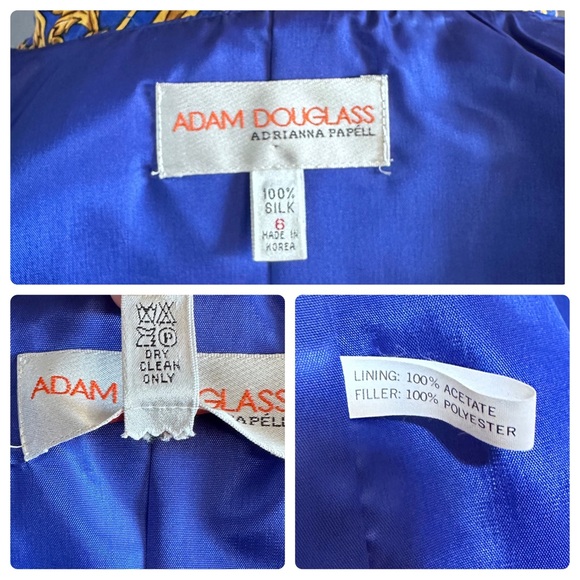 Vintage Adam Douglas Adrianna Papell Silk Quilted Baroque Blazer Jacket - Picture 12 of 14